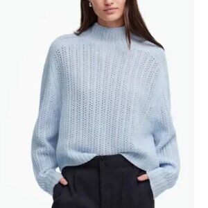 Madewell Pointelle-Stitch Mockneck Sweater In Heather Pale Dawn (NWT!)